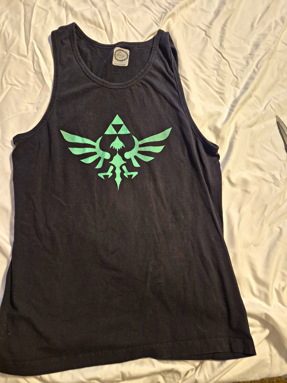 Nintendo licensed Legend of Zelda Triforce Crest Logo Tank Top black